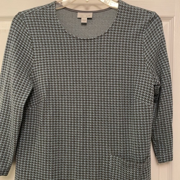J. Jill Ponte Pullover Top Business Casual Houndstooth Pattern Small - Picture 5 of 12